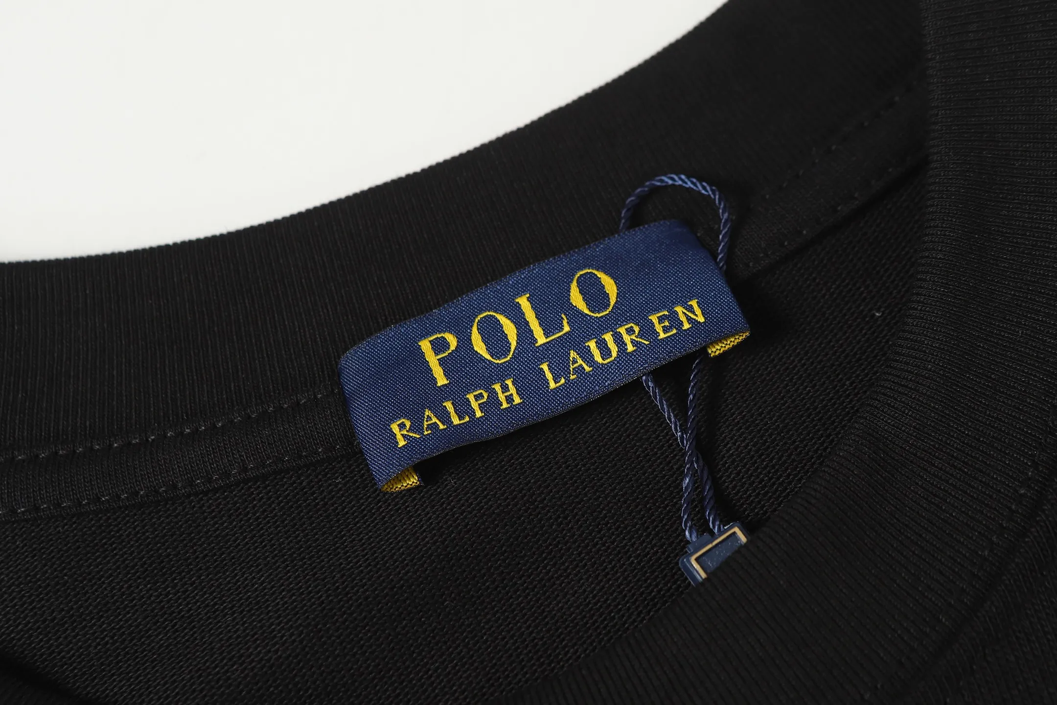 P140 💰 Actual pictures [High-end quality] Code: 8912# Color: Black White Size: S to XXL 2026ss New Ralph Lauren 320g customized fabric Round neck short sleeves Special embroidery Burnt patch Loose version for men and women